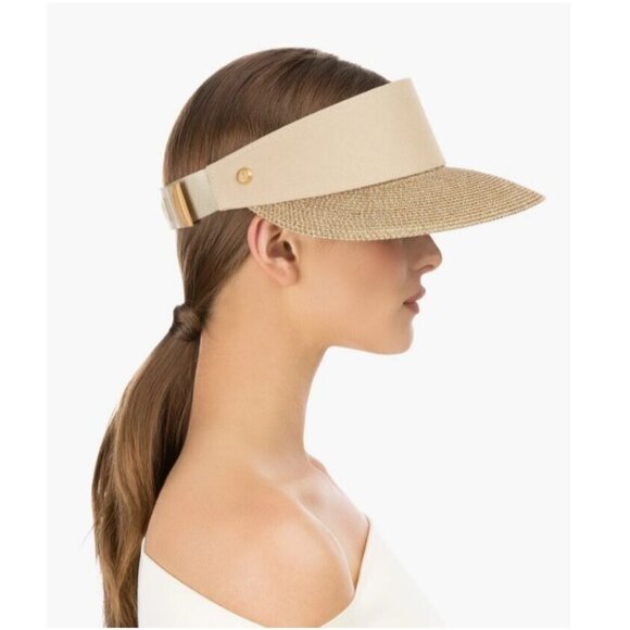 ERIC JAVITS Champ adjustable women's visor hat UPF50+ Sand/Gold (Missing part) - Picture 3 of 11